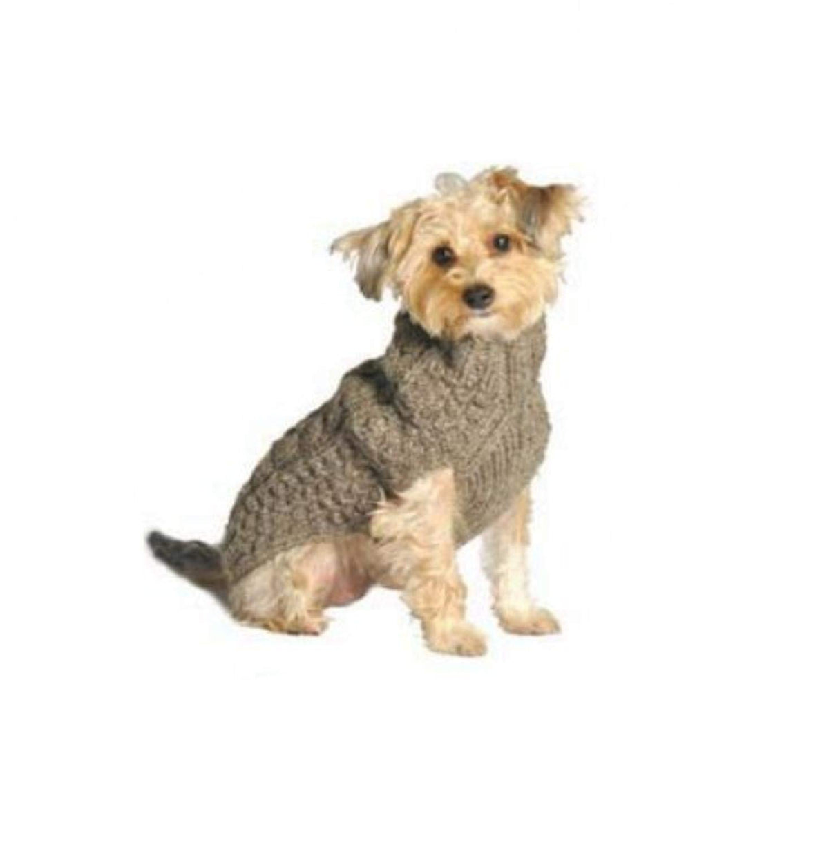 Chilly Dog Cable Dog Sweater X-Large Grey