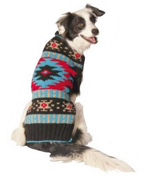 Chilly Dog Black Southwest Dog Sweater Small