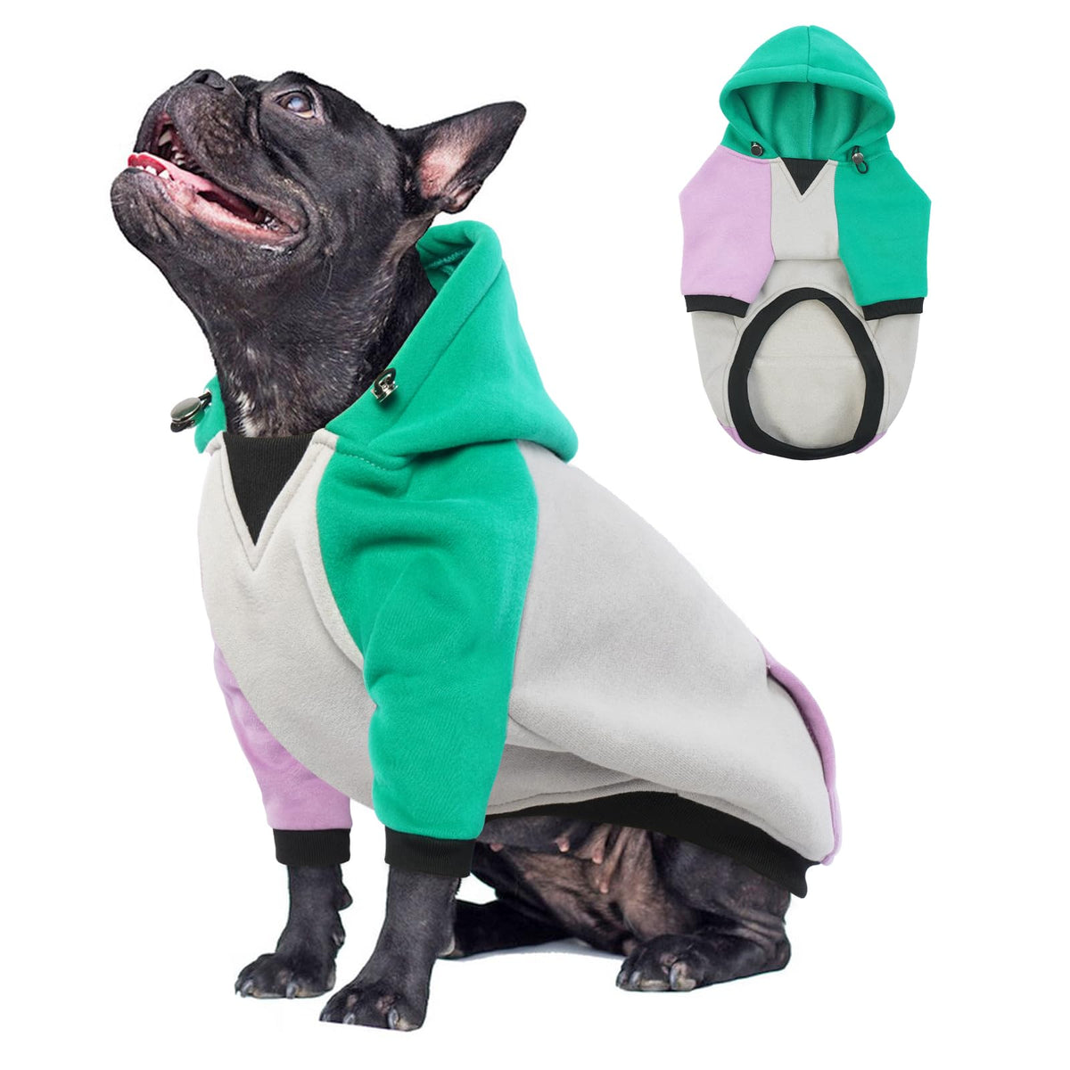 OUOBOB Dog Hoodie Dog Hoodie Medium Size Dog Winter Fall Warm Dog Pouch Hoodie Dog Sweater Hoodie Christmas Dog Cold Weather Clothes Dog Sweater Shirt Hoodies with Pocket French Bulldog L
