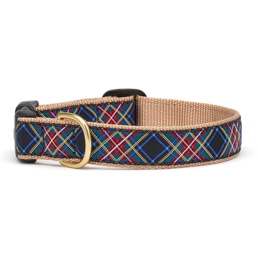 Up Country Black Tartan Pattern Dog Collar or Leash (Dog Collar X-Large (18 to 24 inches) 1 inch Wide Width)