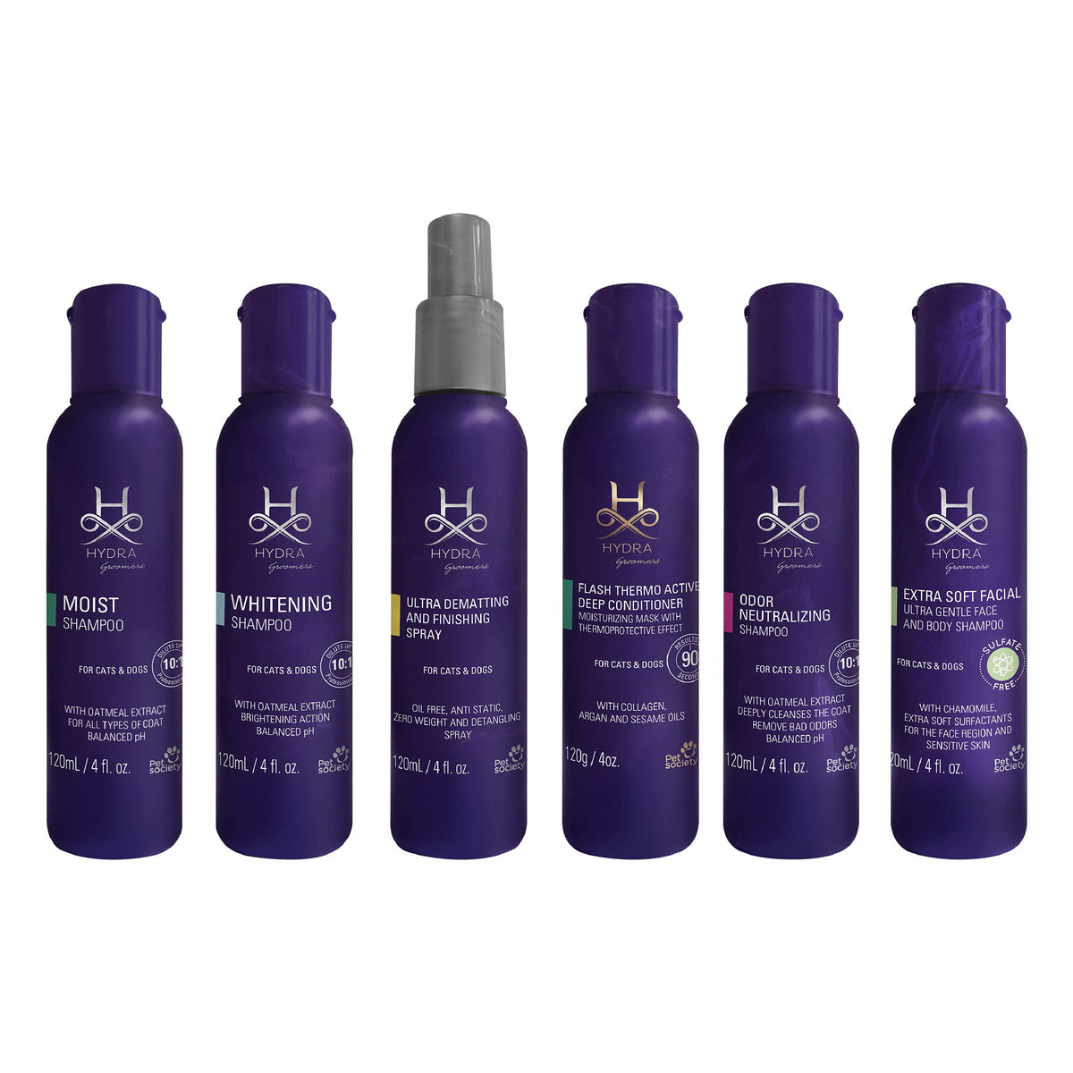Hydra Professional Experience  Shampoo Conditioner and Sprays Dog and Cat Grooming Supplies 6-Bottle Set