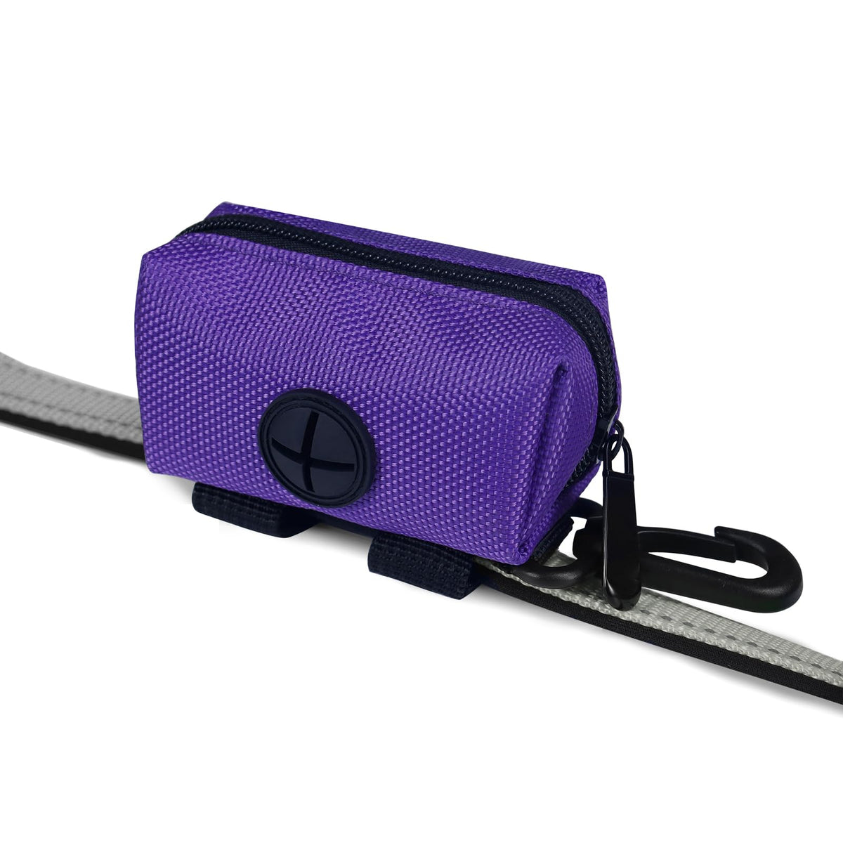 Aosbos Dog Poop Bag Holder for Leash Lightweight Dog Poop Bag Dispenser with Velcro Dog Walk Accessory Fits Any Dog Leash (Purple)